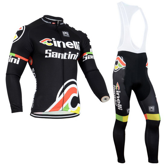 2014 Maillot Cinelli Tirantes Mangas Largas Negro